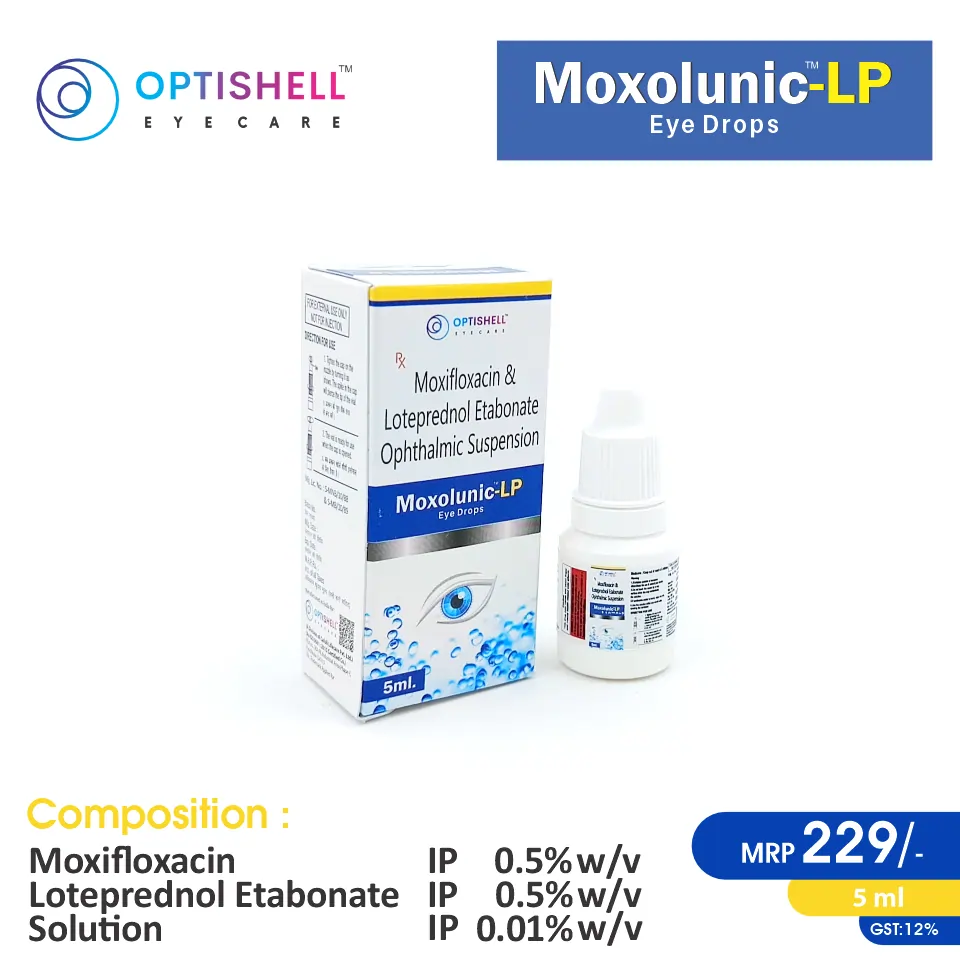 Loteprednol Etabonate + Moxifloxacin Eye Drops at the best price in PCD Pharma Franchise for Corticosteroid, Inflammation, and Infection Treatment.